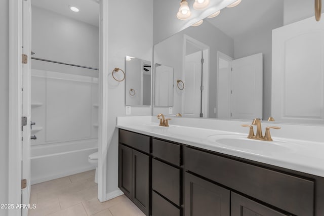 22788 E Orion Way, Queen Creek, AZ 85142 - full bath featuring double vanity, tile patterned flooring, and shower / tub combination