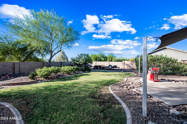 view of yard with a patio area