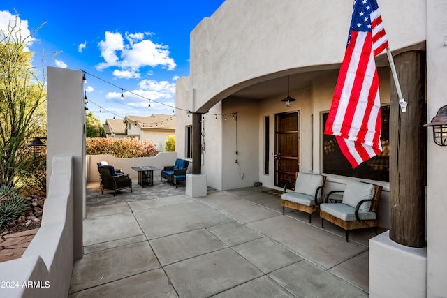 view of patio / terrace featuring an outdoor living space