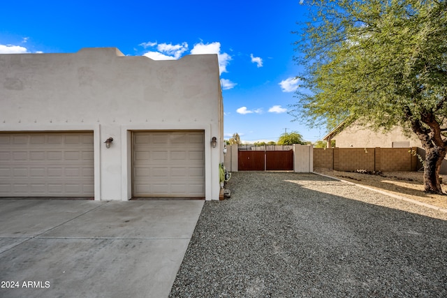 view of garage