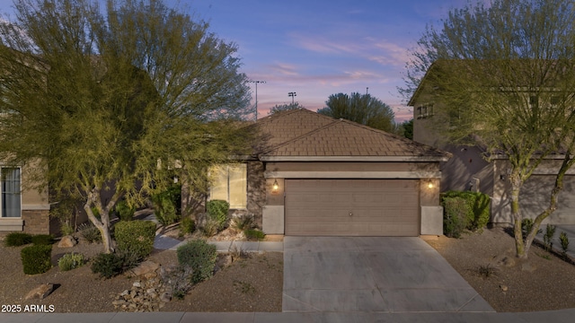 view of front facade with a garage