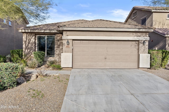 view of front facade with a garage