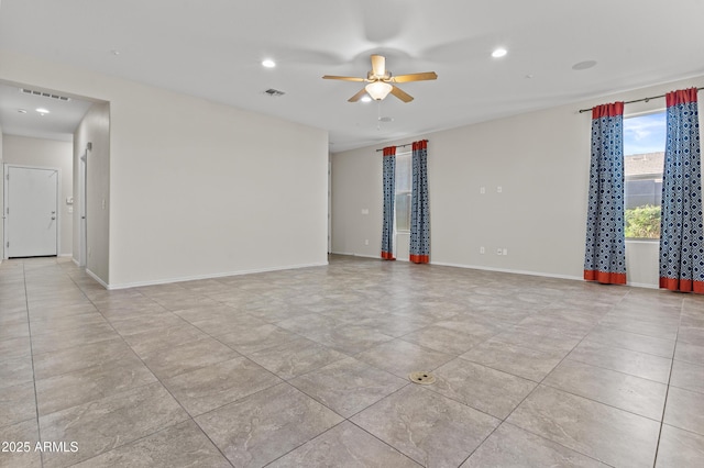 empty room with ceiling fan