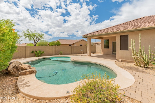 39609 N White Tail Ln, Anthem, AZ 85086 - view of pool featuring a fenced backyard, a patio area, and a fenced in pool