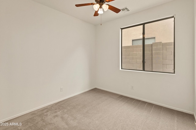 39609 N White Tail Ln, Anthem, AZ 85086 - empty room featuring visible vents, a ceiling fan, baseboards, and carpet