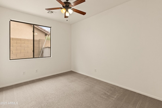 39609 N White Tail Ln, Anthem, AZ 85086 - carpeted empty room with visible vents, baseboards, and ceiling fan