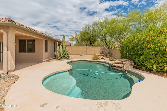 39609 N White Tail Ln, Anthem, AZ 85086 - view of pool with a fenced in pool, a fenced backyard, and a patio