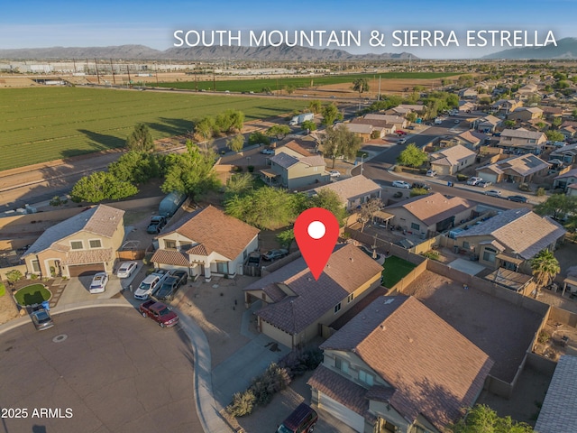 6309 W Hughes Dr, Phoenix, AZ 85043 - aerial view of residential area with a mountain backdrop