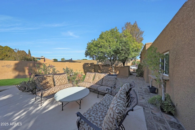 view of patio / terrace featuring an outdoor hangout area