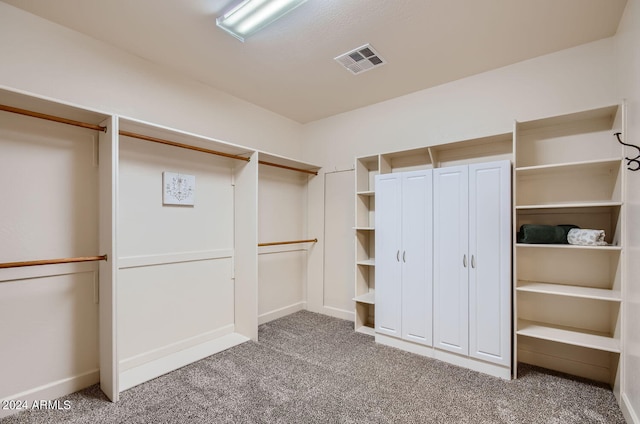 spacious closet featuring carpet floors