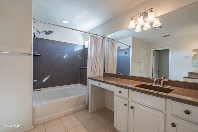 bathroom with tile patterned flooring and vanity