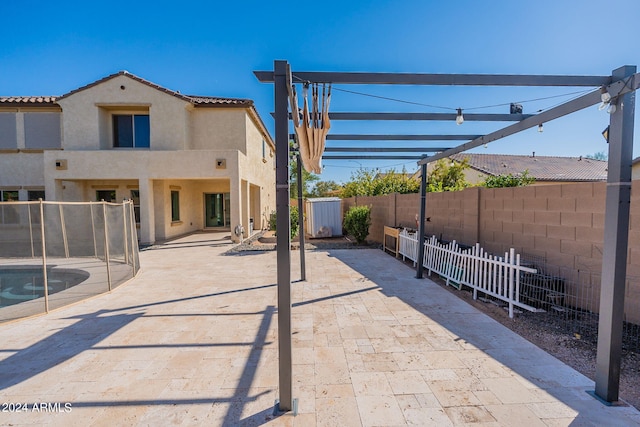 view of patio / terrace featuring a pergola