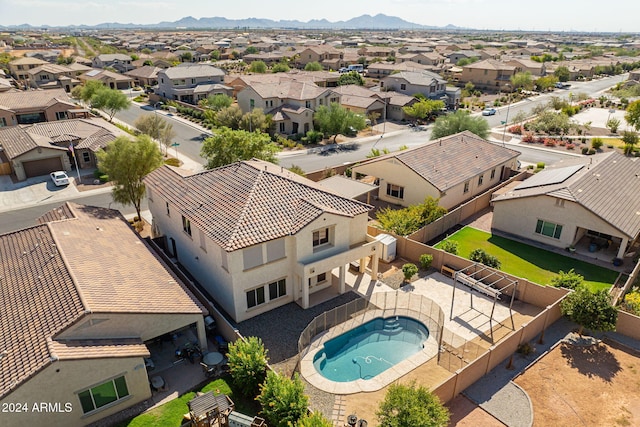 bird's eye view with a mountain view