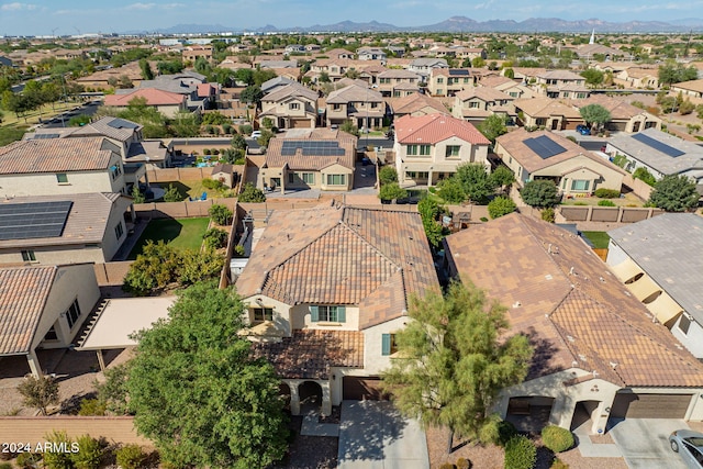 aerial view with a mountain view