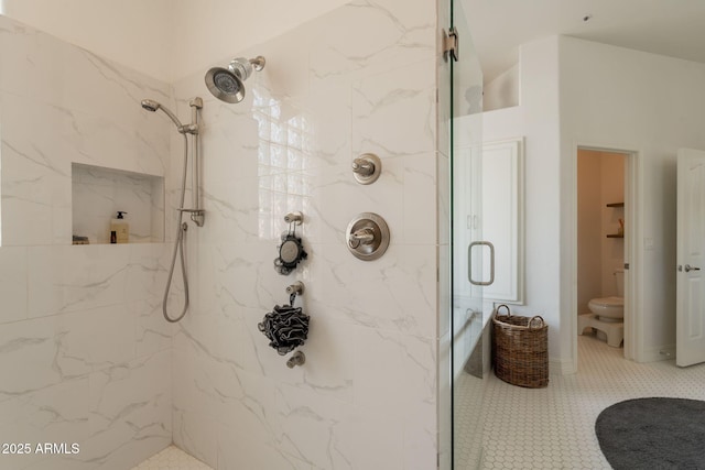 8502 E Santa Catalina Dr, Scottsdale, AZ 85255 - full bathroom featuring a marble finish shower and toilet