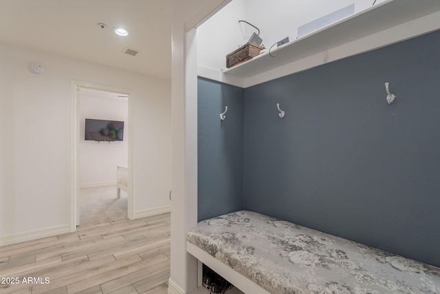 8502 E Santa Catalina Dr, Scottsdale, AZ 85255 - mudroom with light wood-style floors, baseboards, and recessed lighting