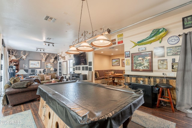 8502 E Santa Catalina Dr, Scottsdale, AZ 85255 - recreation room featuring dark wood-style flooring and billiards