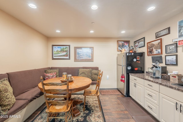 8502 E Santa Catalina Dr, Scottsdale, AZ 85255 - dining area featuring recessed lighting, dark wood-style flooring, and breakfast area