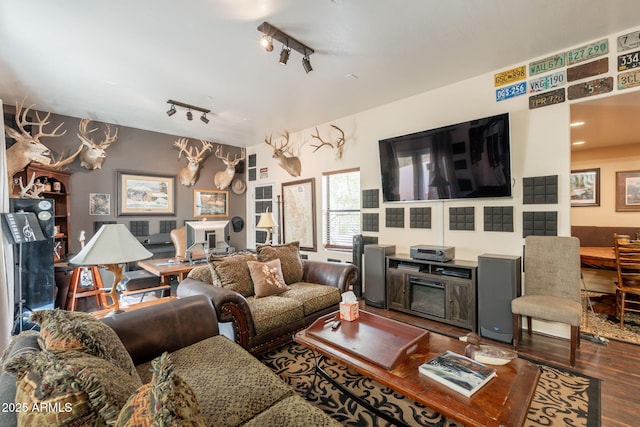 8502 E Santa Catalina Dr, Scottsdale, AZ 85255 - living area featuring track lighting and wood finished floors