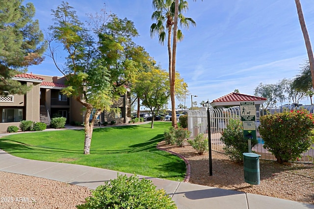 view of community with a yard