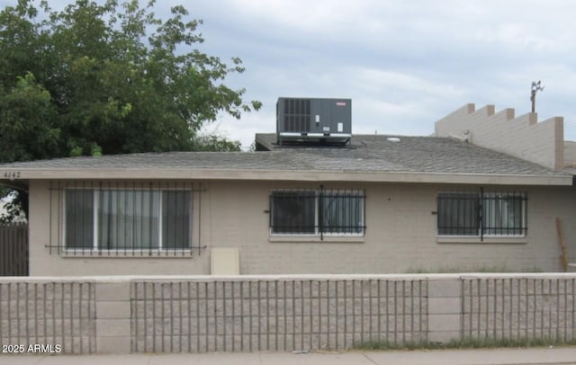 view of front of house featuring central AC