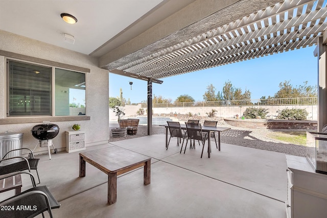 view of patio with a pergola