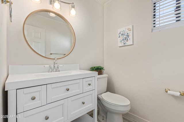 4933 E Downing St, Mesa, AZ 85205 - half bath featuring vanity and crown molding