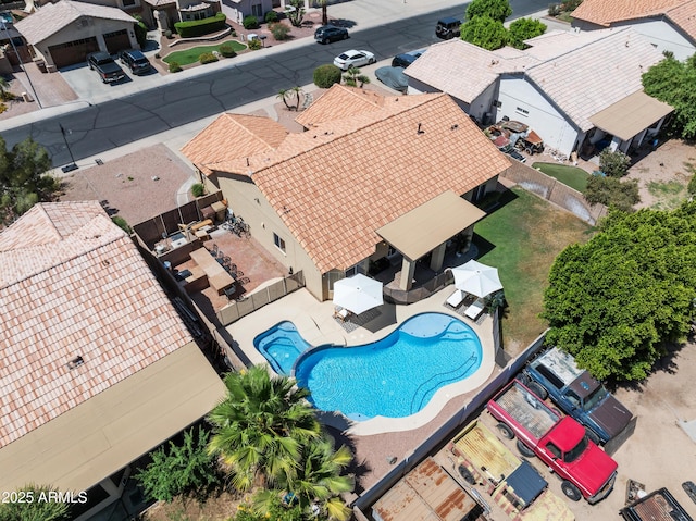 7736 W Tumblewood Dr, Peoria, AZ 85382 - aerial perspective of suburban area with a pool area