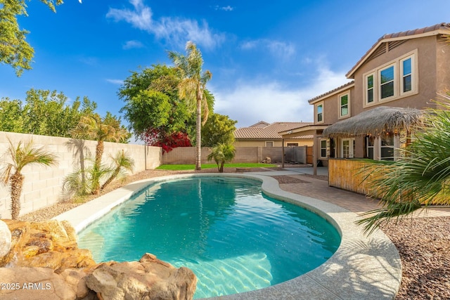 view of pool with a patio area