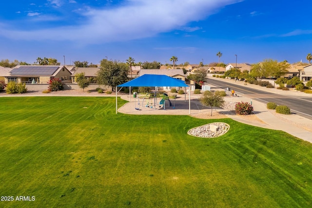 view of yard with a playground