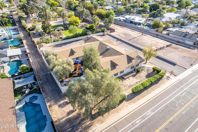 aerial view of residential area