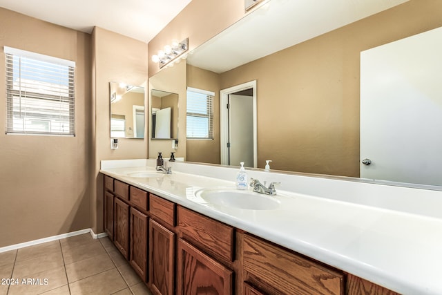 bathroom featuring vanity and tile patterned floors