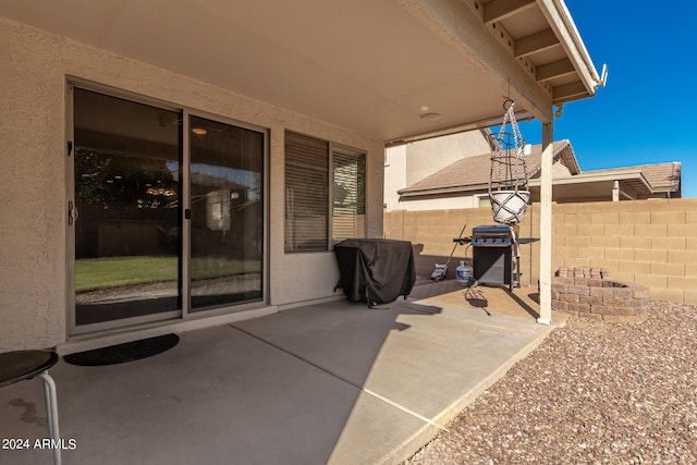 view of patio featuring area for grilling