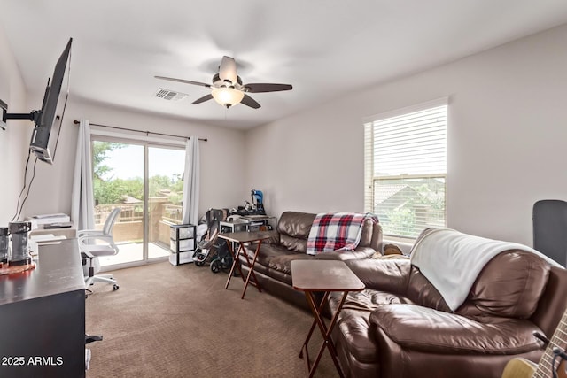 7031 W Lone Tree Trl, Peoria, AZ 85383 - carpeted home office with ceiling fan