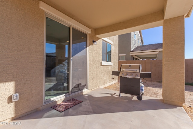 view of patio featuring grilling area