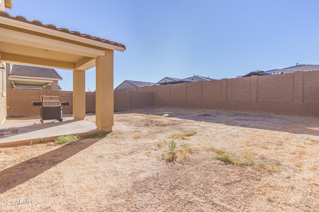 view of yard with a patio area