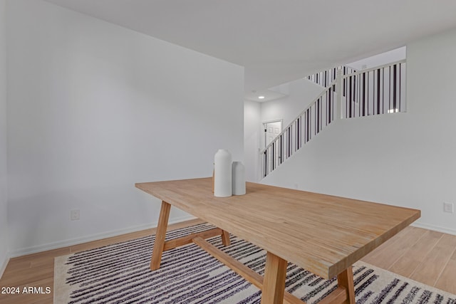 home office featuring hardwood / wood-style floors