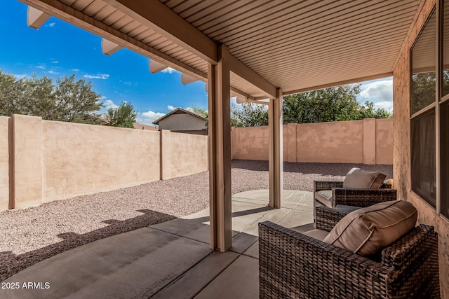 view of patio / terrace with a fenced backyard