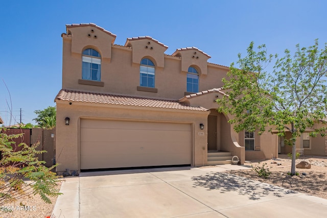3381 E Canary Way, Chandler, AZ 85286 - mediterranean / spanish-style home with stucco siding, a tile roof, and driveway