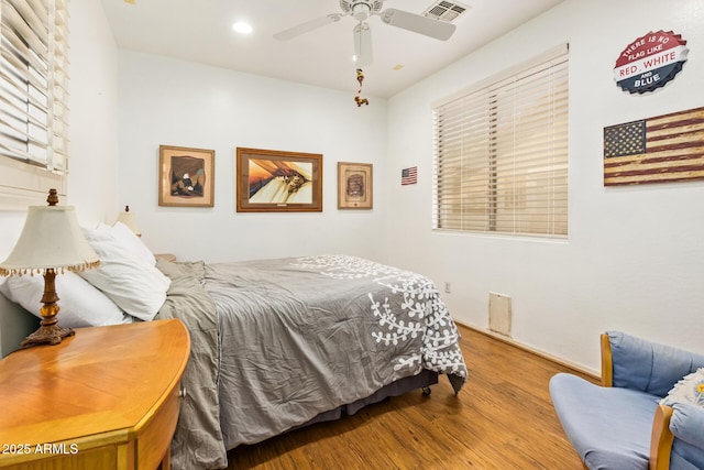 3381 E Canary Way, Chandler, AZ 85286 - bedroom with wood finished floors, recessed lighting, and ceiling fan