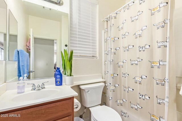3381 E Canary Way, Chandler, AZ 85286 - full bath featuring toilet, vanity, and a shower with curtain