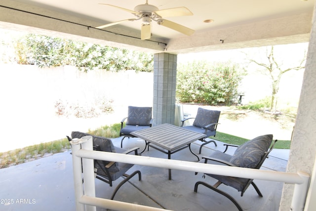 2570 E Manzanita St, Apache Junction, AZ 85119 - view of patio / terrace featuring ceiling fan