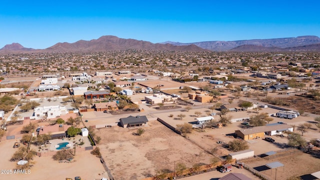 drone / aerial view with a mountain view