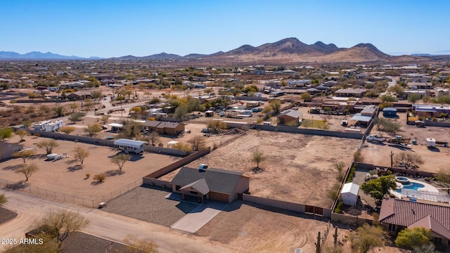 bird's eye view with a mountain view