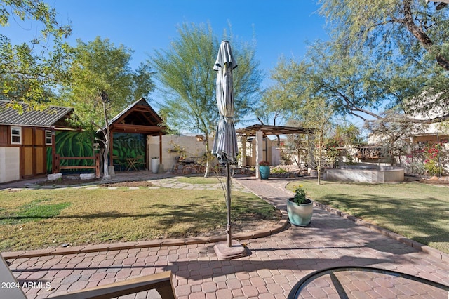 view of yard with a patio area