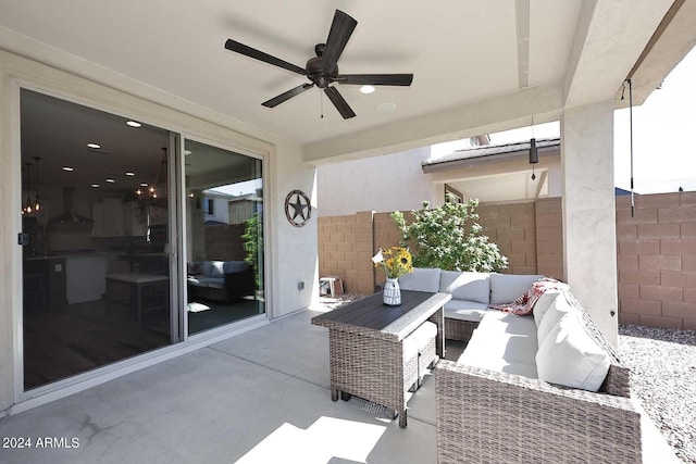 view of patio with outdoor lounge area