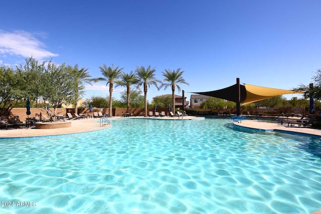 view of pool featuring a patio area