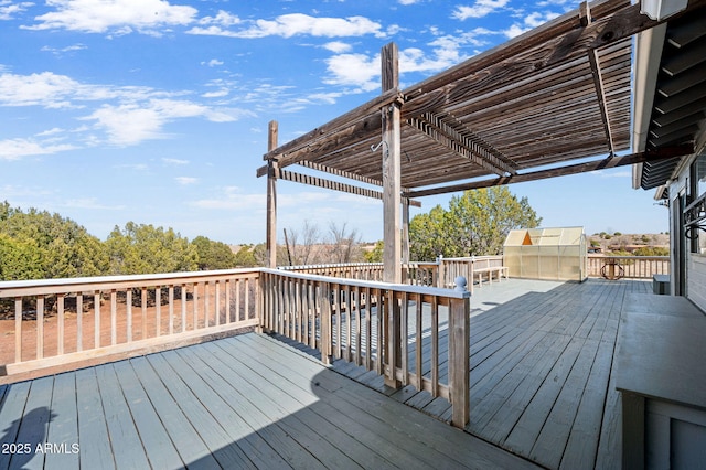deck with a pergola