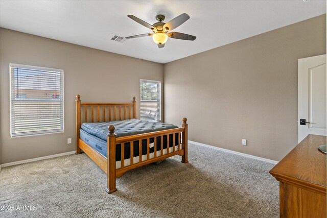 20464 E Bronco Dr, Queen Creek, AZ 85142 - carpeted bedroom with baseboards and ceiling fan