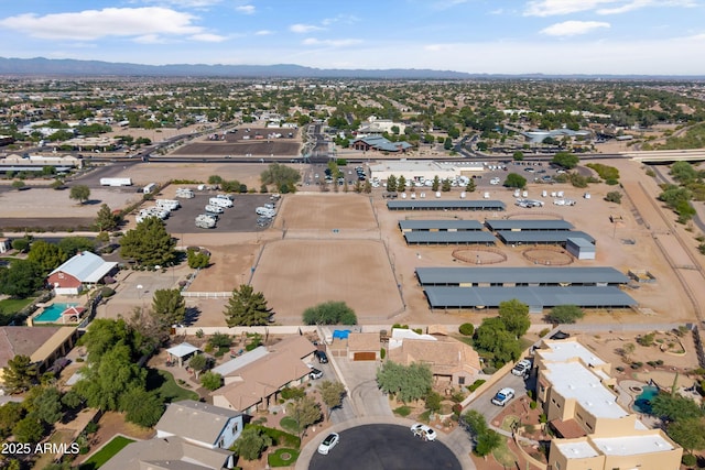 20464 E Bronco Dr, Queen Creek, AZ 85142 - aerial overview of property's location with mountains